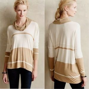 ANTHROPOLOGIE BORDEAUX Cowl Neck Tunic Top Large